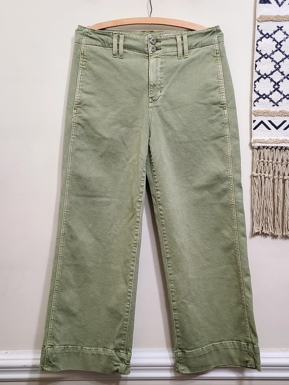 AG Adriano Goldschmied Natasha Mid-Rise Crop Jeans in Sulfur Basil Green Size 27 - Picture 7 of 8